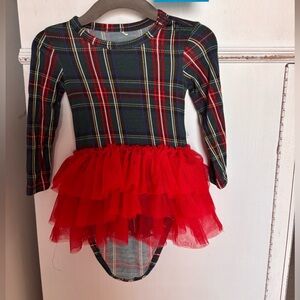 Posh Peanut Plaid Dress with Red Tutu